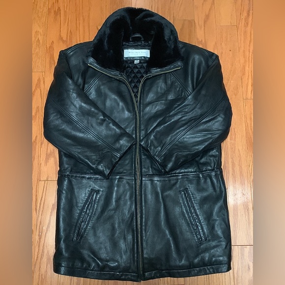 Women’s Medium Andrew Marc New York Leather Quilt Lined Insulated Jacket - Picture 14 of 16